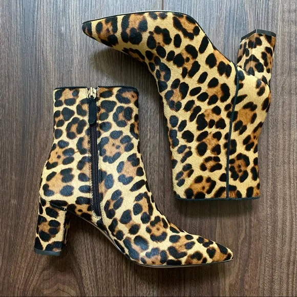 J. Crew Leopard Calf Hair Pointed Toe Boots - Picture 4 of 8